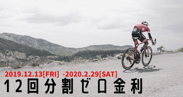 12回分割払いゼロ金利キャンペーン